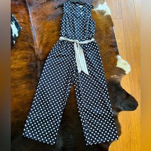 Nwt navy/white polka dot jumpsuit Lg
